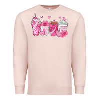 Pale Pink breast cancer coffee cups Premium Sweatshirt - Zillion Design Studio