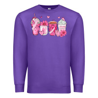 Purple breast cancer coffee cups Premium Sweatshirt - Zillion Design Studio