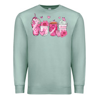 Seafoam breast cancer coffee cups Premium Sweatshirt - Zillion Design Studio