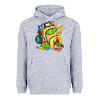 Heather Grey school bag Heavyweight Hoodie - texasbilliewilder