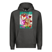 Charcoal Heather candy jar with bear  air Premium Hoodie - AdoDesignShop