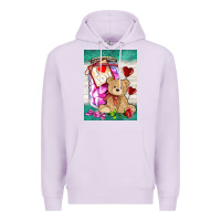 Lilac candy jar with bear  air Premium Hoodie - AdoDesignShop