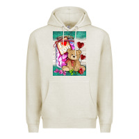 Oatmeal Heather candy jar with bear  air Premium Hoodie - AdoDesignShop