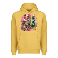 Antique Gold pink coffee gifts christmas skeleton coffee Premium Hoodie - AdoDesignShop