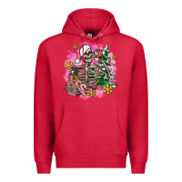 Cardinal pink coffee gifts christmas skeleton coffee Premium Hoodie - AdoDesignShop