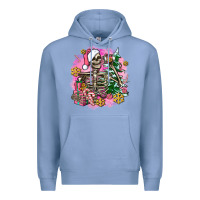Colony Blue pink coffee gifts christmas skeleton coffee Premium Hoodie - AdoDesignShop