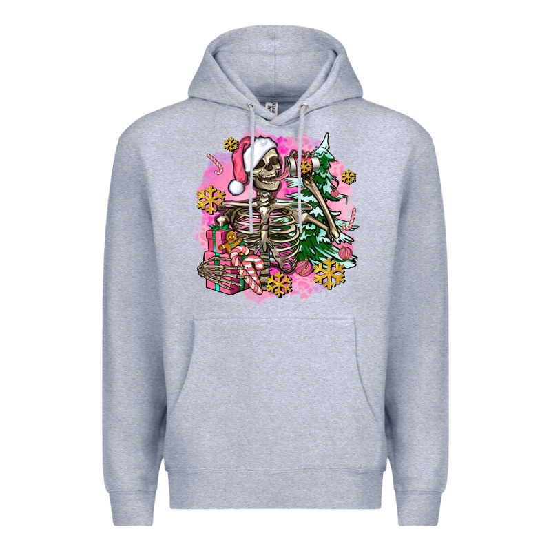 Pink Coffee Gifts Christmas Skeleton Coffee Premium Hoodie by AdoDesignShop | Teevron