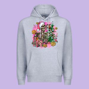 Pink Coffee Gifts Christmas Skeleton Coffee Premium Hoodie Designed By Adodesignshop