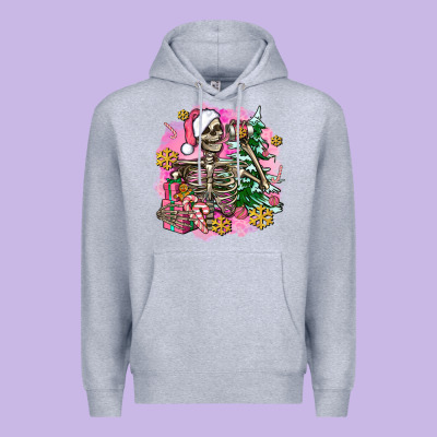 Pink Coffee Gifts Christmas Skeleton Coffee Premium Hoodie Designed By Adodesignshop