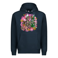 Navy pink coffee gifts christmas skeleton coffee Premium Hoodie - AdoDesignShop