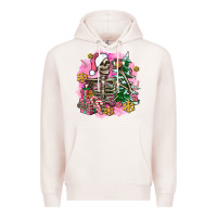Pale Pink pink coffee gifts christmas skeleton coffee Premium Hoodie - AdoDesignShop