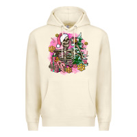 Sandshell pink coffee gifts christmas skeleton coffee Premium Hoodie - AdoDesignShop