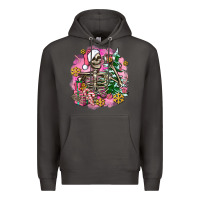 Smoke pink coffee gifts christmas skeleton coffee Premium Hoodie - AdoDesignShop