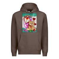 Coffee candy jar with bear  air Premium Hoodie - AdoDesignShop