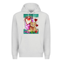 Dove Grey candy jar with bear  air Premium Hoodie - AdoDesignShop
