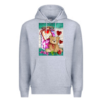 Heather Grey candy jar with bear  air Premium Hoodie - AdoDesignShop