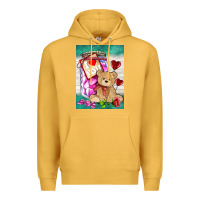 Mustard candy jar with bear  air Premium Hoodie - AdoDesignShop