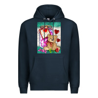 Navy candy jar with bear  air Premium Hoodie - AdoDesignShop