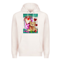 Pale Pink candy jar with bear  air Premium Hoodie - AdoDesignShop