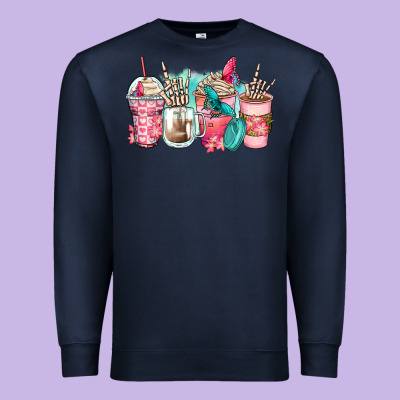 Rock Hand Coffee Cups Premium Sweatshirt Designed By Zillion Design Studio