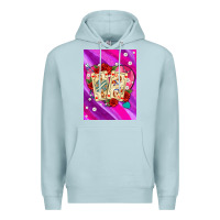 Blue Mist playing cards with pearls and glitter air Premium Hoodie - AdoDesignShop