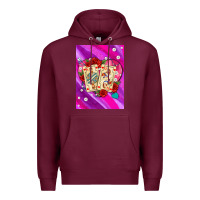 Burgundy playing cards with pearls and glitter air Premium Hoodie - AdoDesignShop