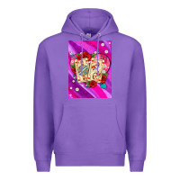 Purple playing cards with pearls and glitter air Premium Hoodie - AdoDesignShop