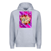Heather Grey playing cards with pearls and glitter air Premium Hoodie - AdoDesignShop