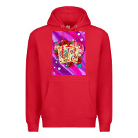 Red playing cards with pearls and glitter air Premium Hoodie - AdoDesignShop