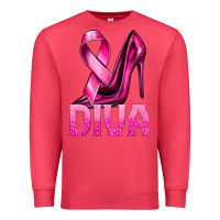 Cardinal Breast Cancer Diva Ribbon and Heels Premium Sweatshirt - texasbilliewilder