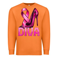 Carrot Breast Cancer Diva Ribbon and Heels Premium Sweatshirt - texasbilliewilder