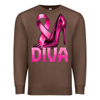 Chestnut Breast Cancer Diva Ribbon and Heels Premium Sweatshirt - texasbilliewilder