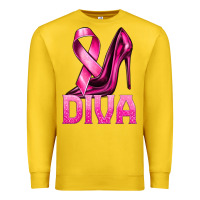 Lemon Breast Cancer Diva Ribbon and Heels Premium Sweatshirt - texasbilliewilder