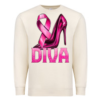 Breast Cancer Diva Ribbon And Heels Premium Sweatshirt | Teevron