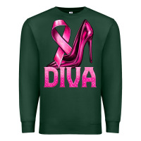 Sports Green Breast Cancer Diva Ribbon and Heels Premium Sweatshirt - texasbilliewilder
