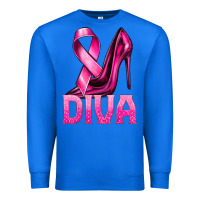 True Royal Breast Cancer Diva Ribbon and Heels Premium Sweatshirt - texasbilliewilder