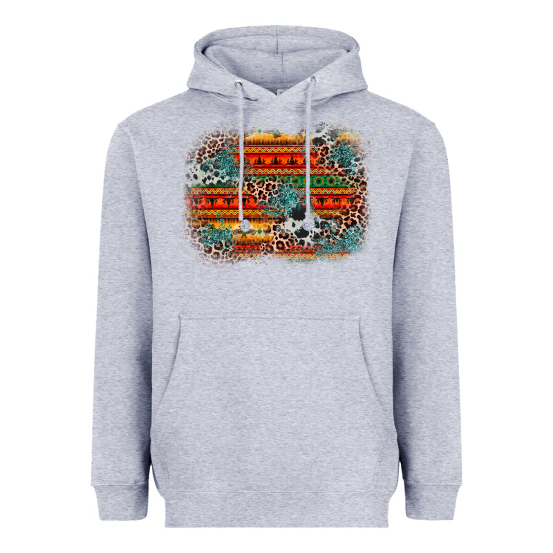 Leopard Aztec Background Heavyweight Hoodie by Zillion Design Studio | Teevron