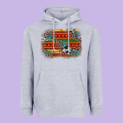 Leopard Aztec Background Heavyweight Hoodie Designed By Zillion Design Studio