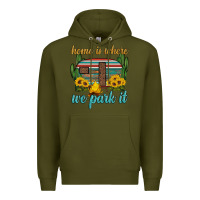 Army Green home is where we park it Premium Hoodie - Artiststas