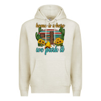 Oatmeal Heather home is where we park it Premium Hoodie - Artiststas