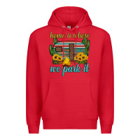 Red home is where we park it Premium Hoodie - Artiststas