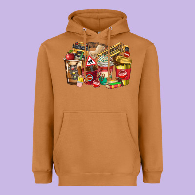 School Bus Driver Coffee Cups Heavyweight Hoodie Designed By Texasbilliewilder