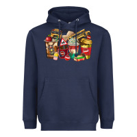 Navy school bus driver coffee cups Heavyweight Hoodie - texasbilliewilder
