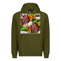 Army Green Mama And Baby Pig Premium Hoodie - BundleAndBundleShop