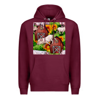 Burgundy Mama And Baby Pig Premium Hoodie - BundleAndBundleShop