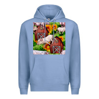Colony Blue Mama And Baby Pig Premium Hoodie - BundleAndBundleShop