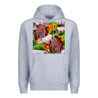Heather Grey Mama And Baby Pig Premium Hoodie - BundleAndBundleShop