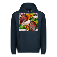 Navy Mama And Baby Pig Premium Hoodie - BundleAndBundleShop