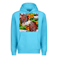 Ocean Blue Mama And Baby Pig Premium Hoodie - BundleAndBundleShop