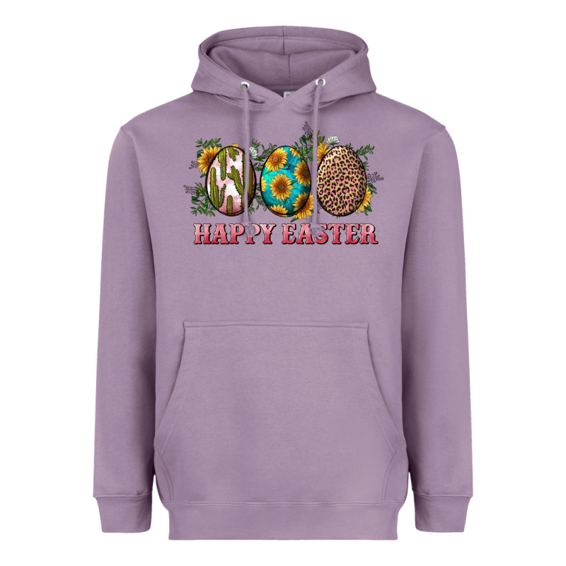 Happy Easter Eggs With Sunflower Leopard And Cactus Heavyweight Hoodie by RanaPortraitStore | Teevron